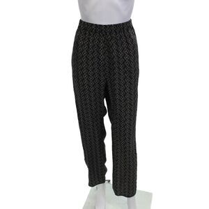 Elaine Kim Womens Black Silk Geometric Pants Size XL